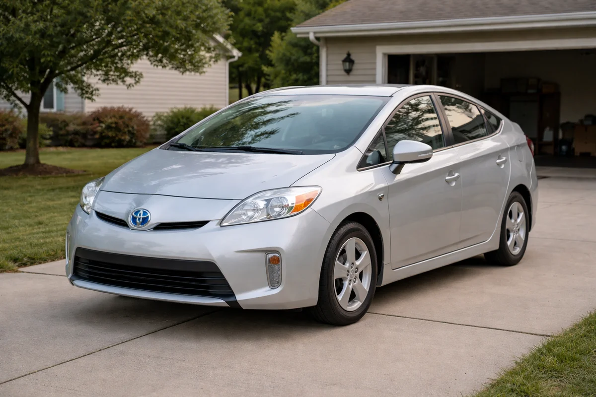 Exterior view of the 2015 Toyota Prius.